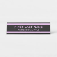 Plaque de bureau moderne lavande violet