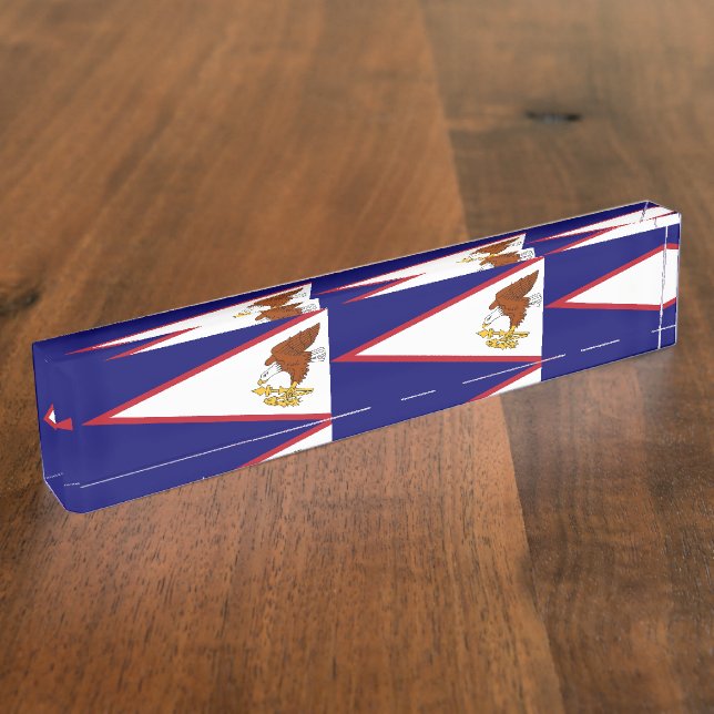Plaque de bureau patriotique avec drapeau des Samo (Taille)