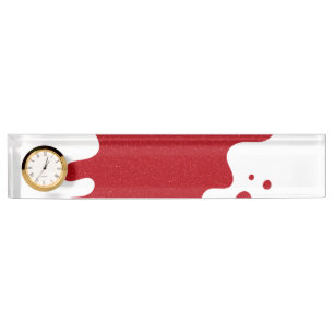 Plaque de bureau personnalisable avec horloge – Br