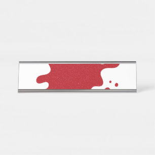 Plaque de bureau personnalisable rouge tomate avec