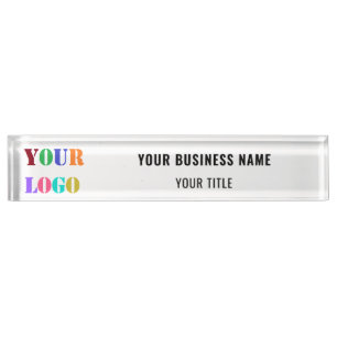 Plaque de bureau personnalisée avec logo d'entrepr