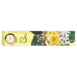 Plaque de bureau Rose Jaune