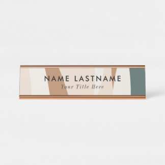 Plaque de bureau tendance avec nom et titre modifi
