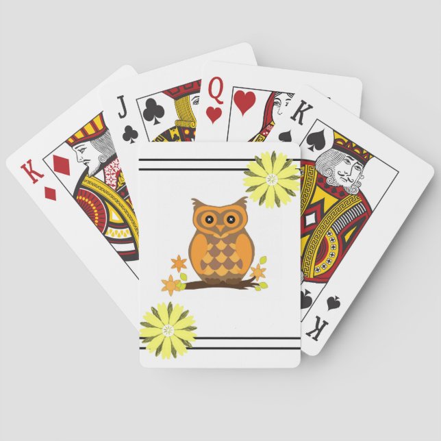 Plaque de cartes de jeu de hibou (dos)