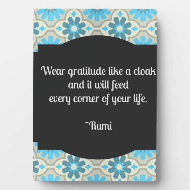 Plaque de citation de remerciement Rumi (Devant)