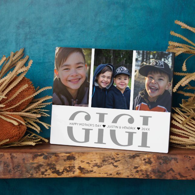 Plaque de collage photo | Gigi | Fête des mères (Côté)