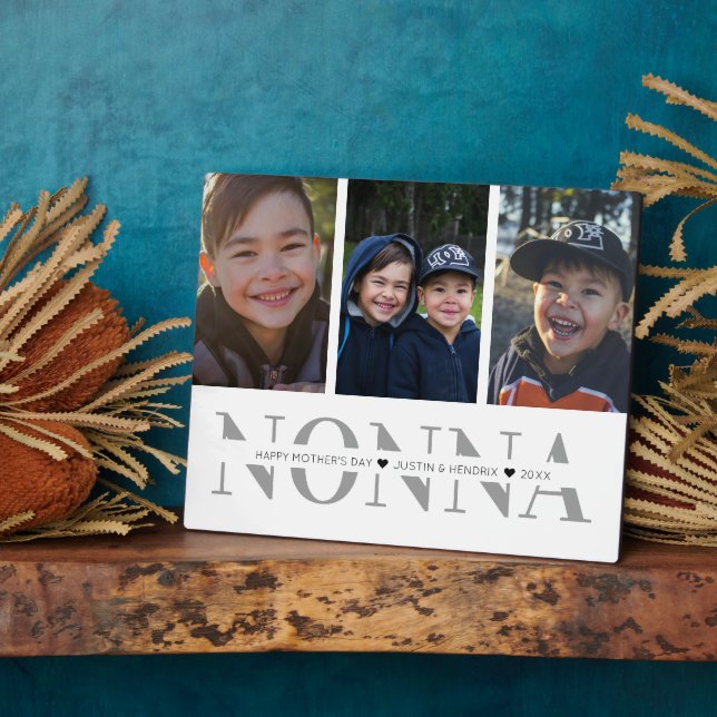 Plaque de collage photo | Nonna | Fête des mères (Côté)