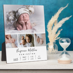 Plaque de collage photo pour statistiques de naiss