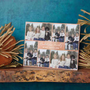 Plaque de collage photo six en or rose