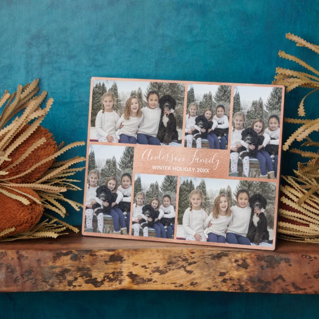 Plaque de collage photo six Rose Gold (Côté)