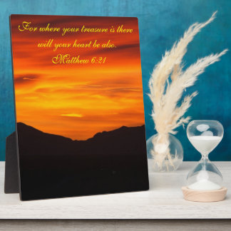 Plaque de coucher du soleil du verset biblique
