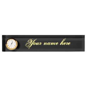 Plaque De Désignation Du Bureau Avec Horloge