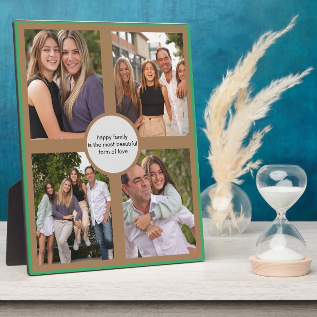 Plaque de la tablette Collage photo simple de fami (Côté)