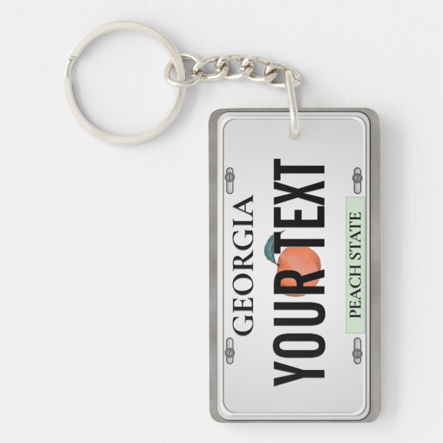 Plaque de licence Géorgie avec votre Porte - clé t (Devant)