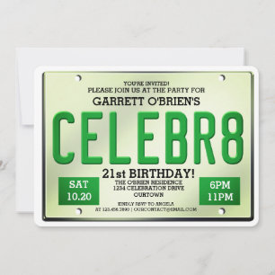 Plaque de licence Invitations d'anniversaire