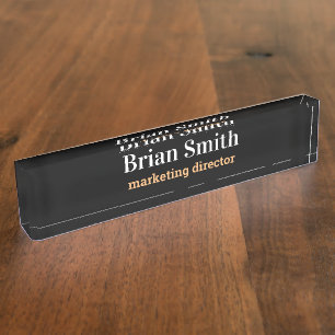 Plaque de nom bureau rustique, plaque de nom burea