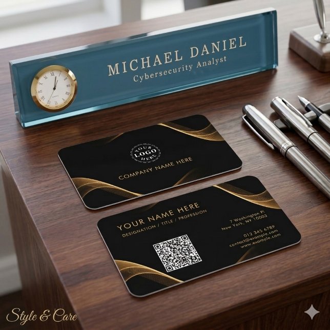 Plaque de nom de bureau avec horloge - Cadeau pers (Desk Name Plate with Clock – Personalized Gift)