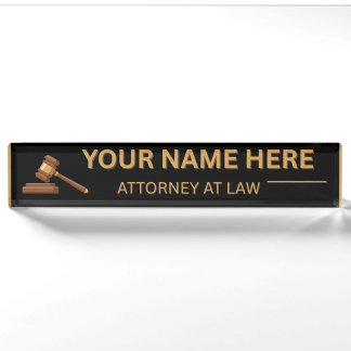 Plaque de nom de bureau cadeau pour avocats