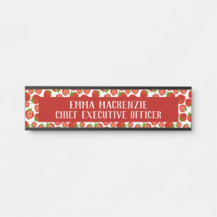 Plaque de nom de bureau élégant fraises Porte Sign