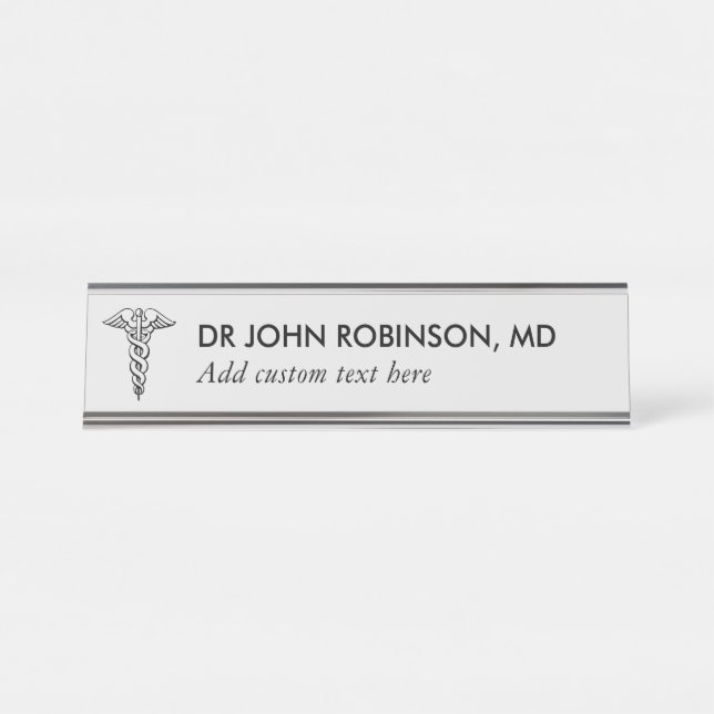 PLAQUE DE NOM DE BUREAU MÉDICALE PERSONNALISÉE (Devant)