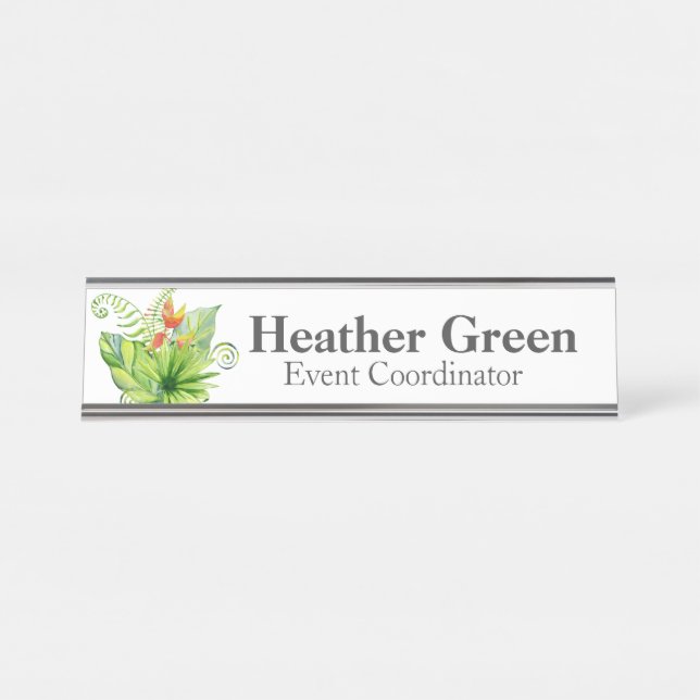 Plaque de nom de bureau pour Plantes tropicaux (Devant)