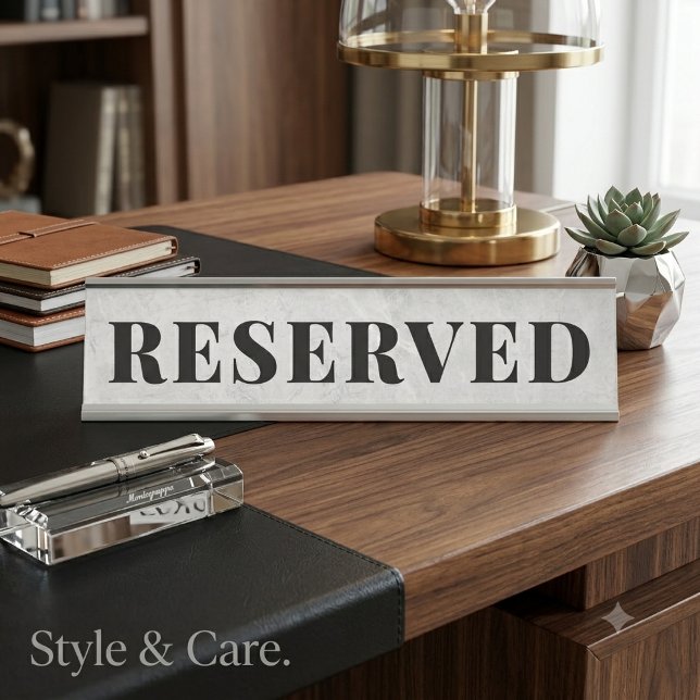 Plaque de nom de bureau réservé professionnel (Professional Office RESERVED Desk Name Plate)