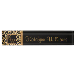 Plaque de nom du bureau de monogramme personnalis
