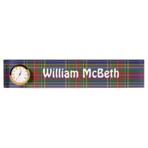 Plaque de nom du bureau de plaid MacBeth Tartan