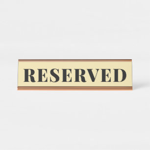 Plaque de nom du bureau de réserve jaune givré