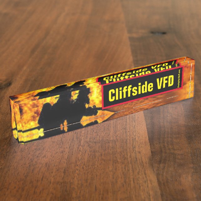 Plaque de nom du bureau des Flames VFD Cliffside (Taille)