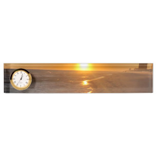 Plaque de nom du bureau du coucher du soleil
