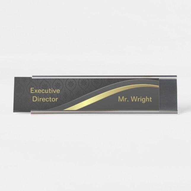 Plaque de nom du bureau interchangeable (Devant)
