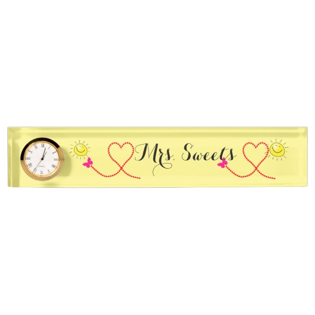 Plaque de nom du bureau papillon (Devant)