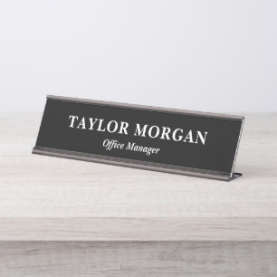 Plaque de nom du bureau personnalisé avec nom et t