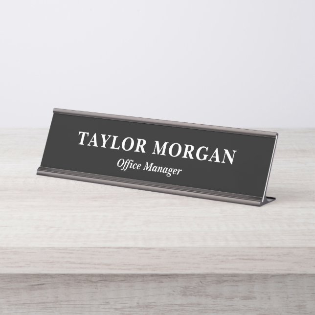 Plaque de nom du bureau personnalisé avec nom et t (Devant)