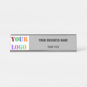 Plaque de nom du logo et du bureau de texte person