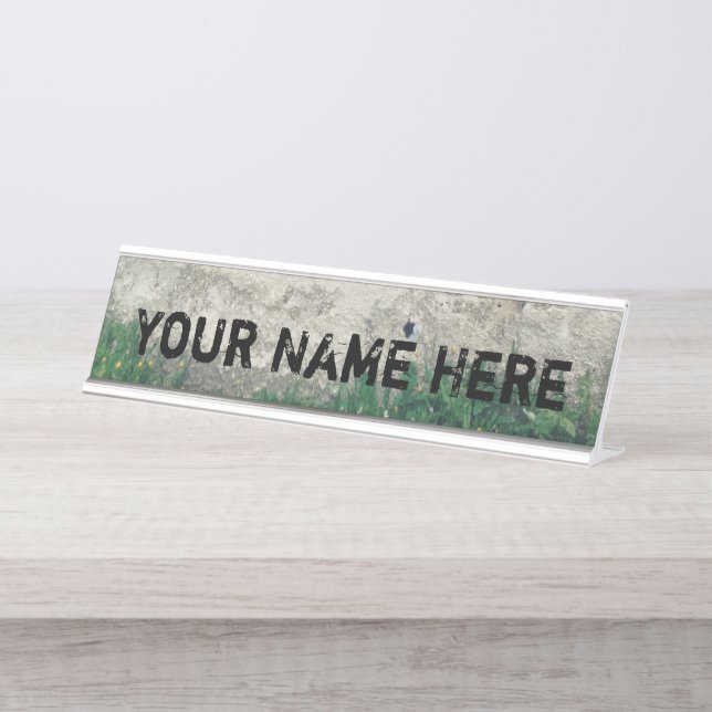 Plaque de nom personnalisable désinfectée (Devant)