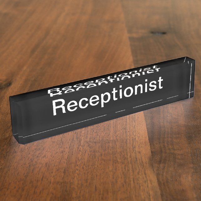 Plaque de nom simple du bureau réceptionniste (Taille)