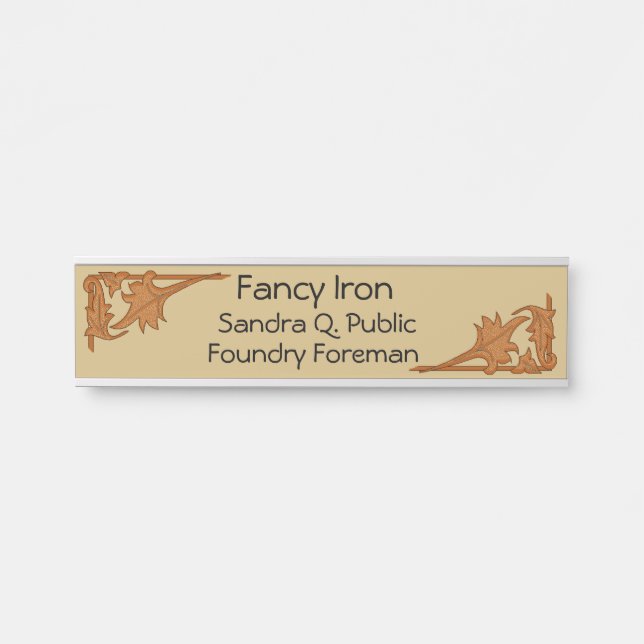 Plaque de nom - Supports de feuilles (Devant)