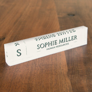 Plaque de nom vert forêt personnalisée, cadeau élé