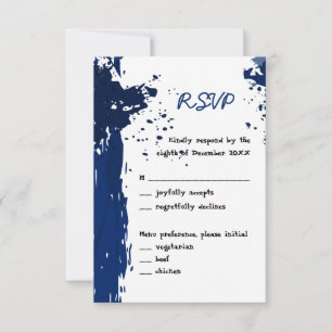 Plaque de peinture bleue royale - Invitation RSVP