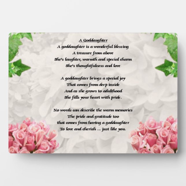 Plaque de poème Fleurs Godgirl (Devant)