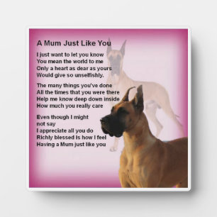 Plaque de poème maman - Grande conception de chien