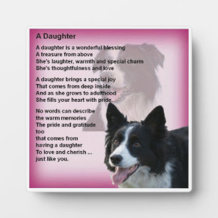 Plaque de poème papa - Bordure Conception Collie