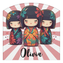 Poupées Kokeshi japonais mignonnes