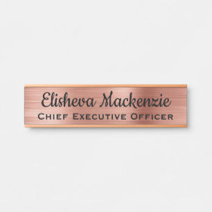 Plaque de signalisation de luxe Rose Gold Office P