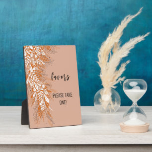 Plaque de signalisation florale rose
