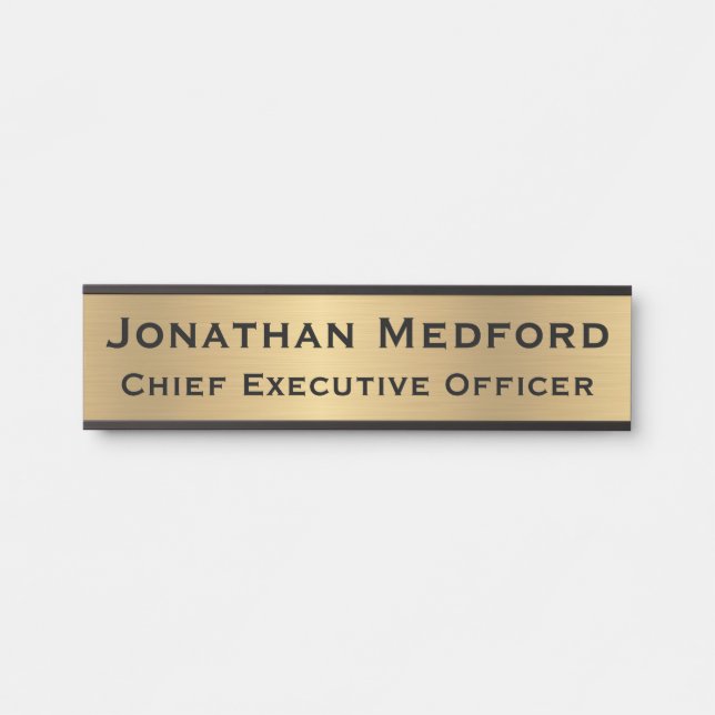 Plaque de signalisation moderne Faux Gold Signes P (Devant)