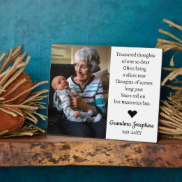Plaque de souvenir photo personnalisée En souvenir