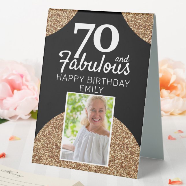 Plaque De Table 70 et Fabulous Gold Parties scintillant Photo 70e  (In SItu (Mariage))